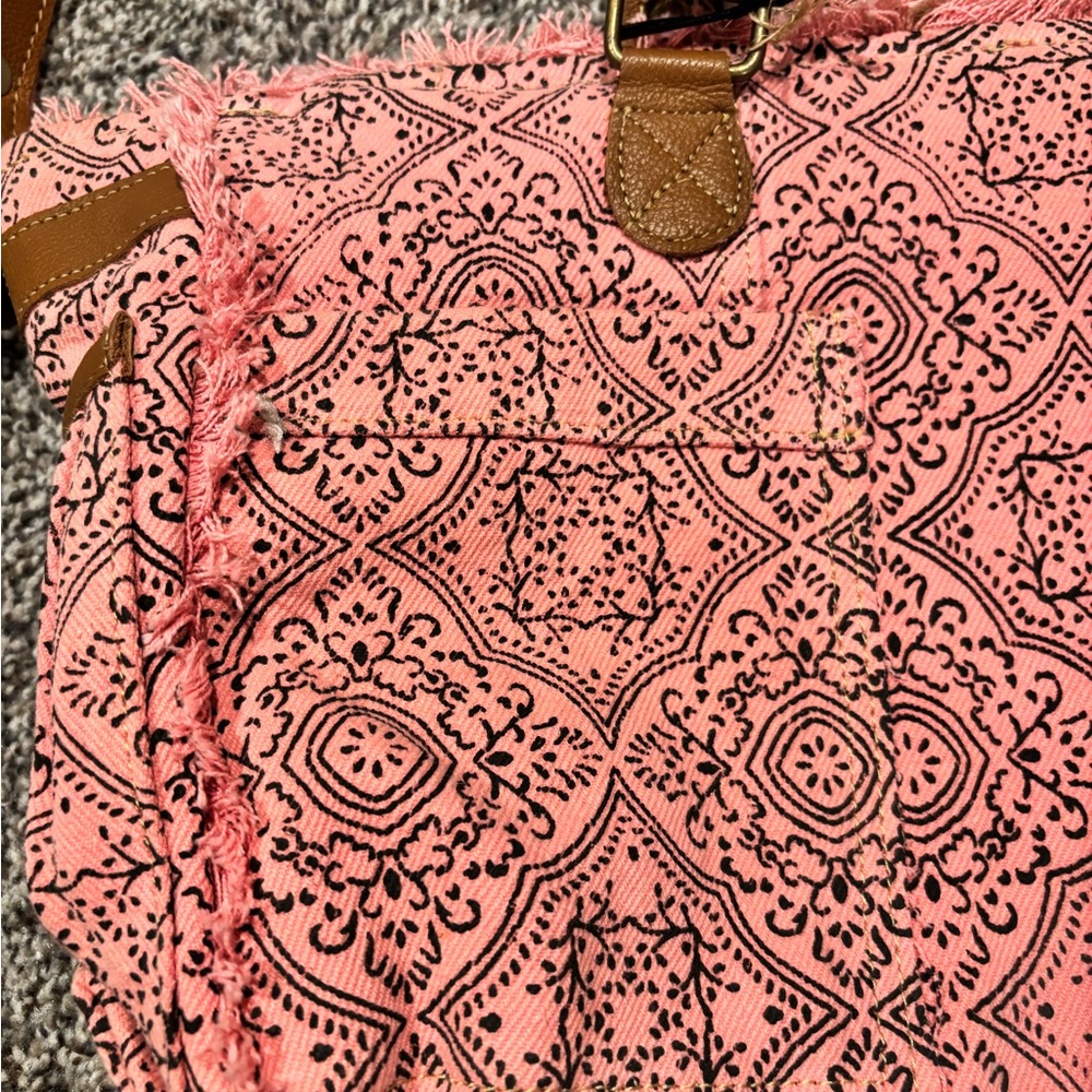 Myra Canvas Tote Bag Leather Myra Bags Tote Bags Upcycled Bag shoulder purse NEW - Picture 3 of 9